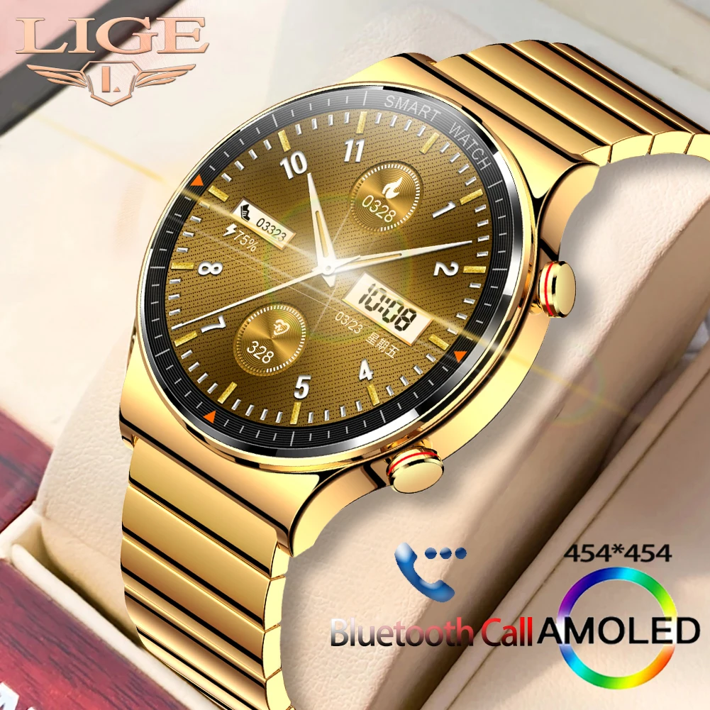 

Смарт-часы LIGE мужские с поддержкой Bluetooth, 454*454