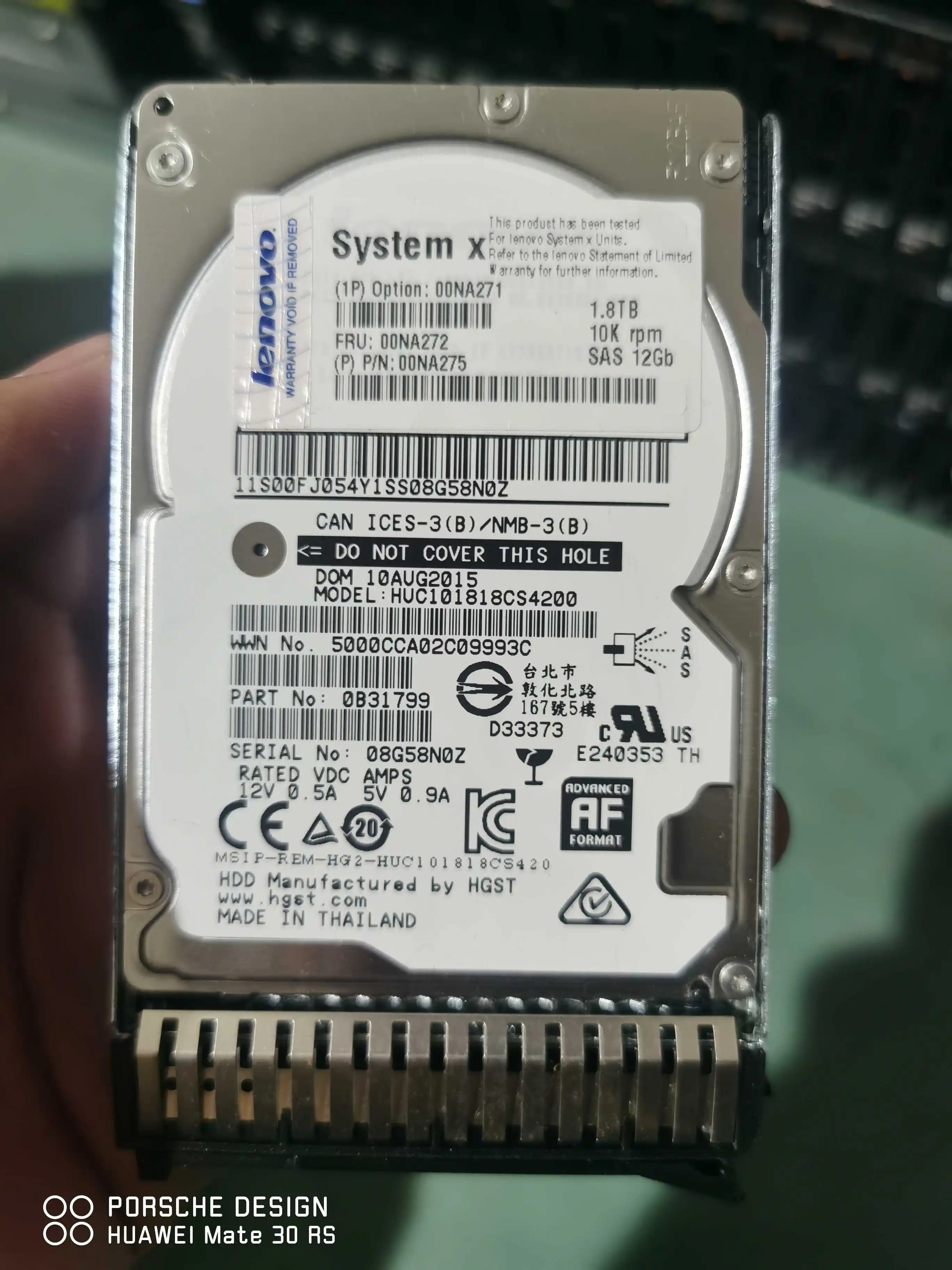 

IBM 00NA271 00NA272 00NA275 1.8TB 10K 12G 2.5" G3HS SAS HARD DRIVE HDD