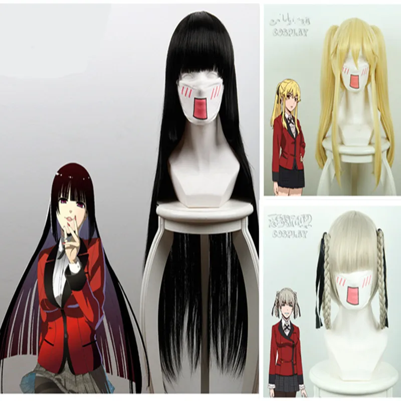Аниме Kakegurui косплей костюм на Хэллоуин Jabami Yumeko парик Igarashi Sayaka |