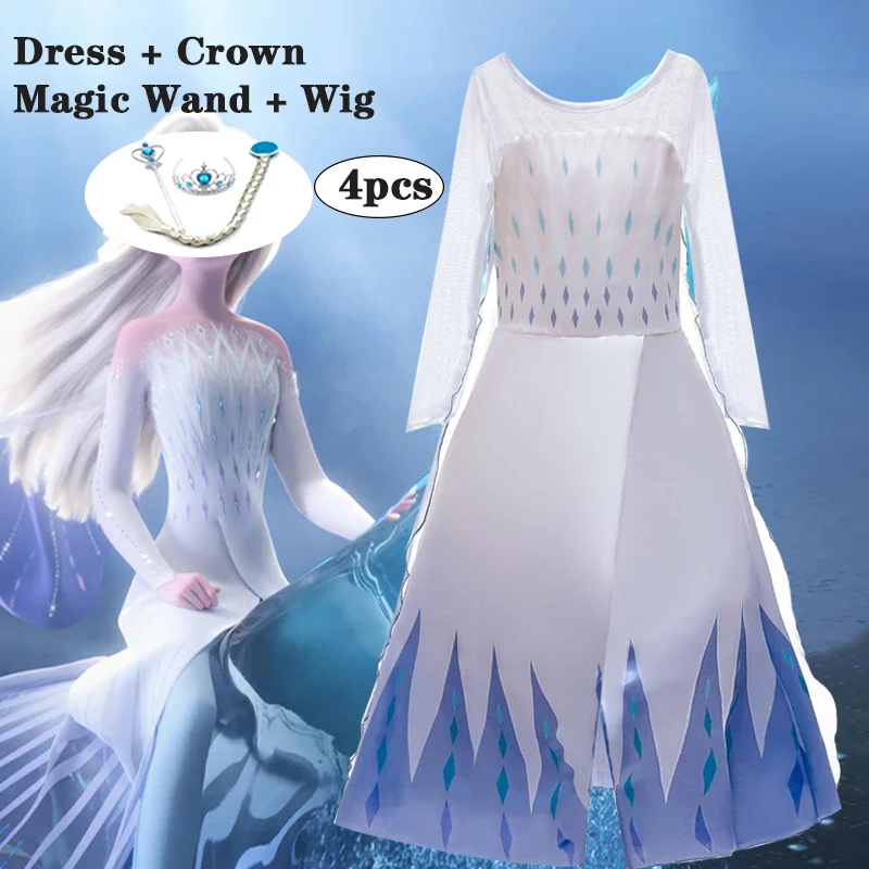 Girls Dress Summer 2 Elsa Dresses For Costume Elegant Princess Carnival Cosplay Party Children Clothing 3 8 10 YearS | Детская одежда и