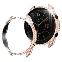 luxury women full rhinestone case for samsung galaxy watch 3 41mm 45mm cover watch3 bling pc hard bumper slim frame