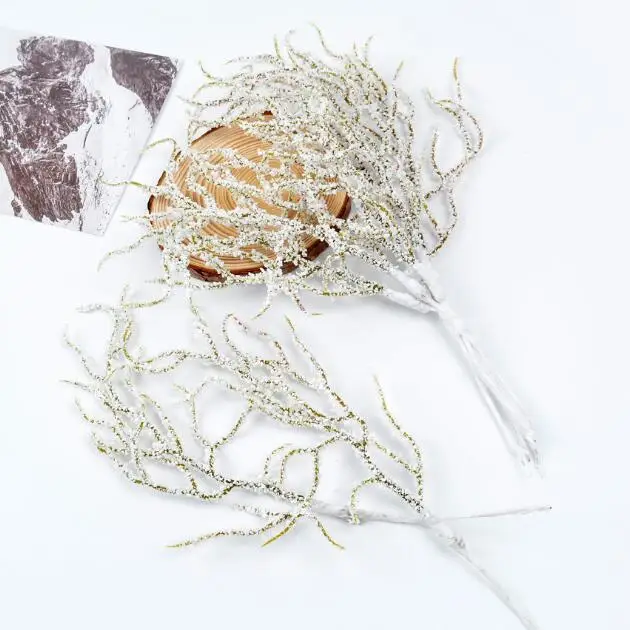 Искусственная трава 6 шт./Лот зимняя белая сосна цветок ручной работы украшение