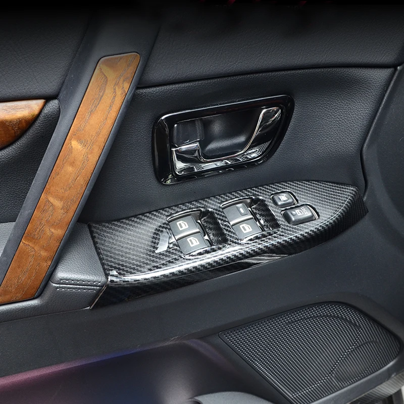 LHD! Для Mitsubishi Pajero V80 2007 2019 карбоновый стильный переключатель на окно Кнопка рамка