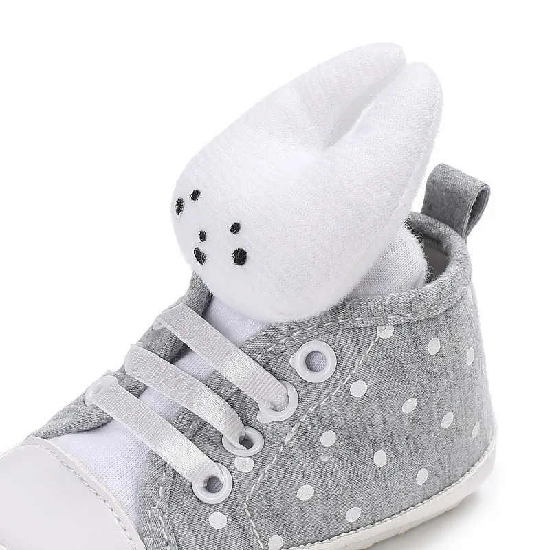 Обувь для маленьких девочек с милым Кроликом детские пинетки розового и серого