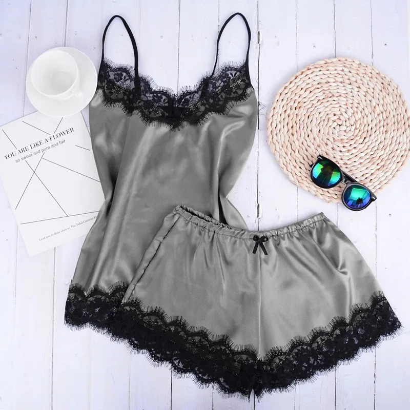 

Sexy Girls Cute Lace Leopard Print Pajamas Women Fashion Sling Underwear Shorts Casual sling Ladies Pajama Sets Summer 2021 New