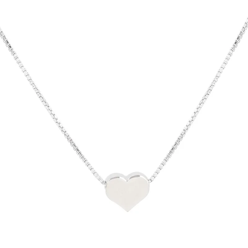 Ожерелье серебряного цвета с подвеской в форме сердца для женщин Модная