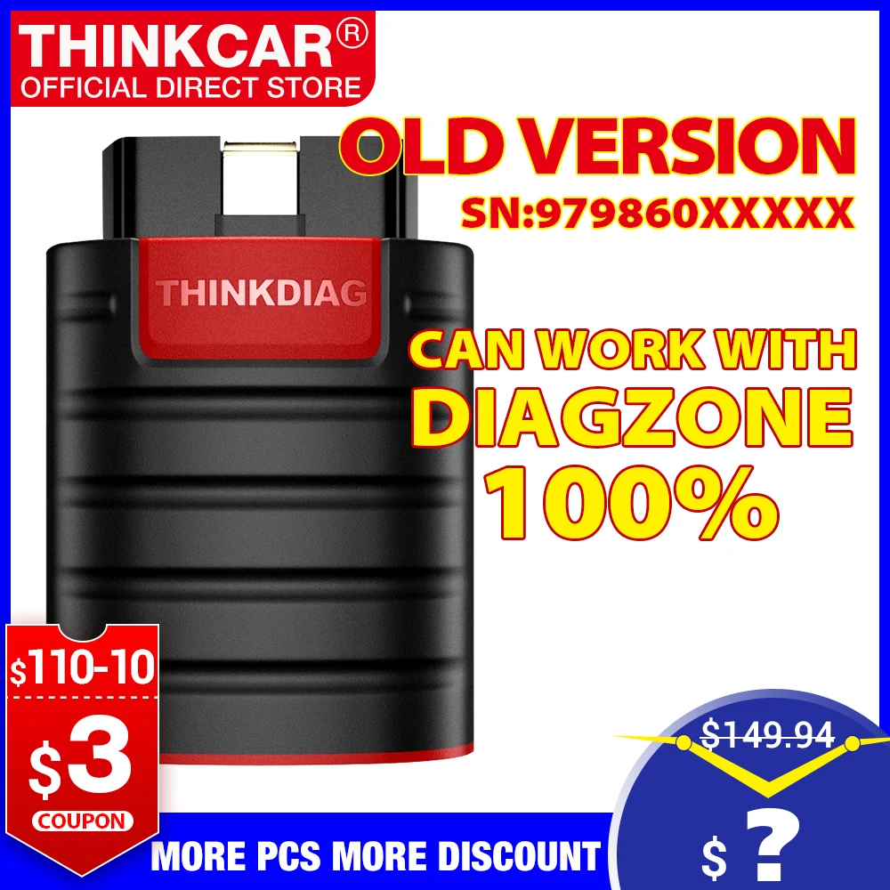 Диагностический сканер Thinkdiag OBD2 старое программное обеспечение 15 сбросов PK Launch