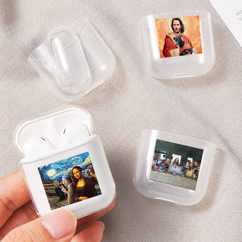 Чехол для наушников Apple airpods со смешными знаменитостями чехол с Моной Лизой