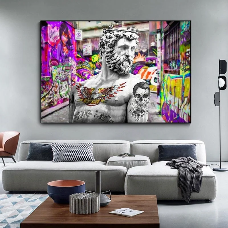 

Abstract Famous Artistic Plaster Statue Fashion Wall Art Canvas Painting Creative Poster Print for Living Room Studio Home Decor