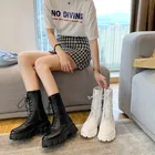 Женские ботинки на молнии, с круглым носком, на плоской подошве