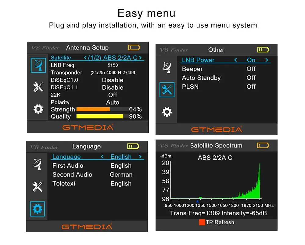 GTmedia V8 Finder метр DVB S2/S2X спутниковый finder satfinder лучше чем freesat v8 цифровой Sat