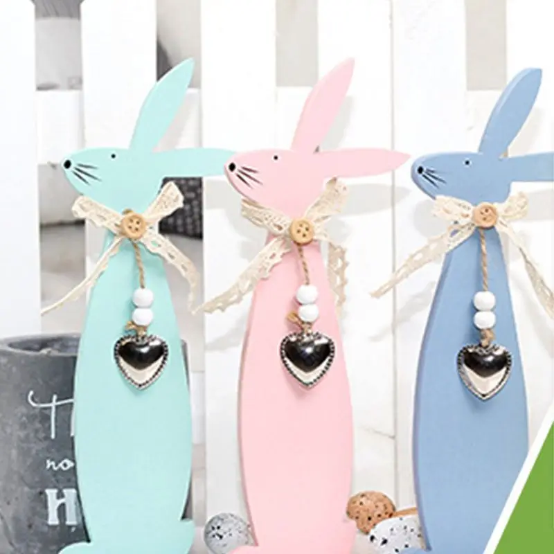 Пасхальный кролик деревянный кулон Деревянное яйцо Кролик Висячие ремесла