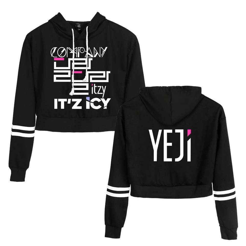Female Idol Group ITZY cropped hoodie sweatshirt women sexy harajuku Crop hoodies streetwear Jacket KPOP clothes