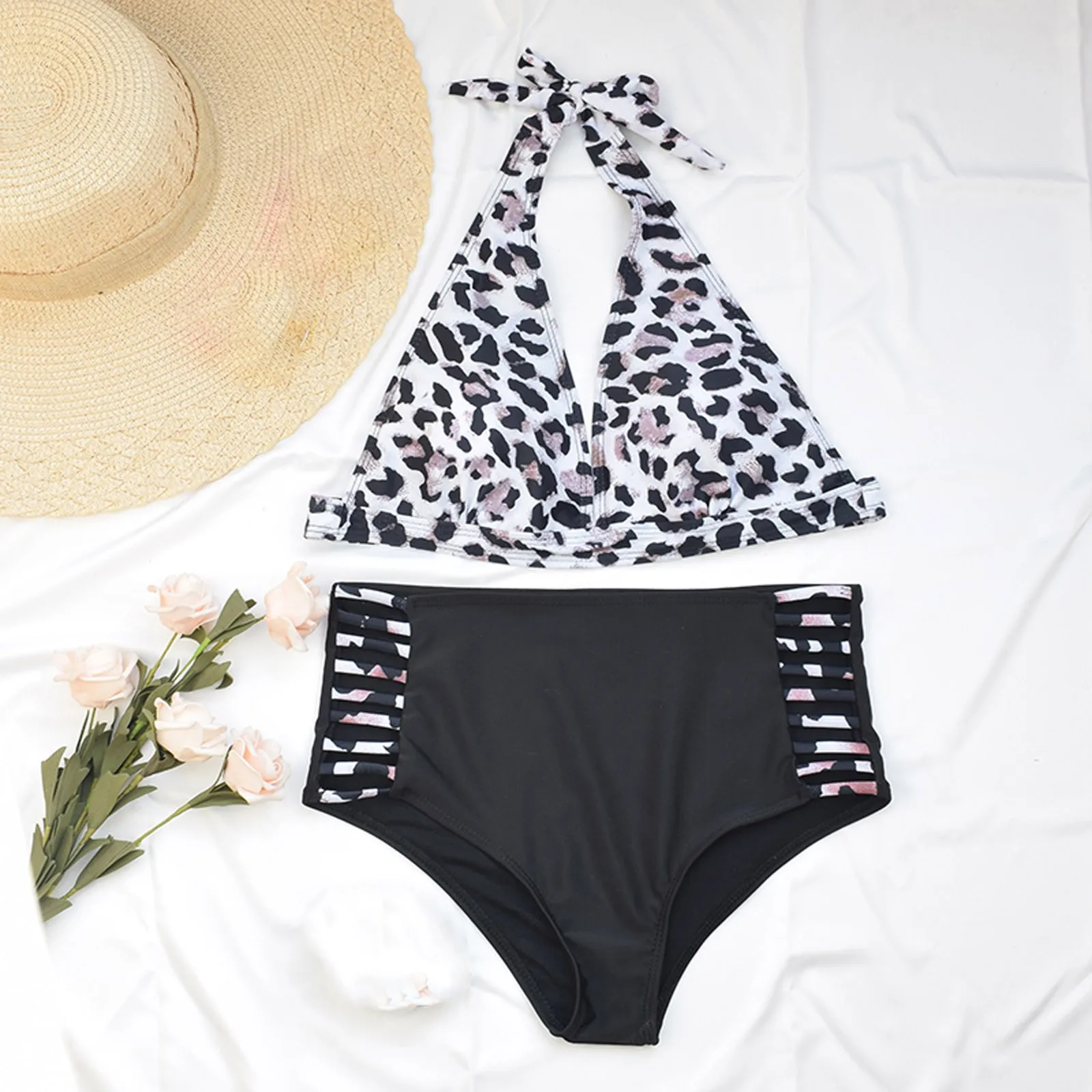 

Bikini 2021Women's Two-Piece Leopard Swimsuit Sexy Beachwear Swimwear Bikini Bathing Swimsuit Swimwear Brazilian Biquini Bikin