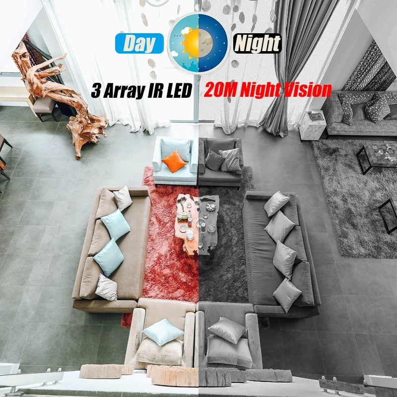 POE 3MP IP Camera Audio 3Array LED Night Vision Security Indoor Dome with H.265 ONVIF For NVR CCTV System Video Surveillance |