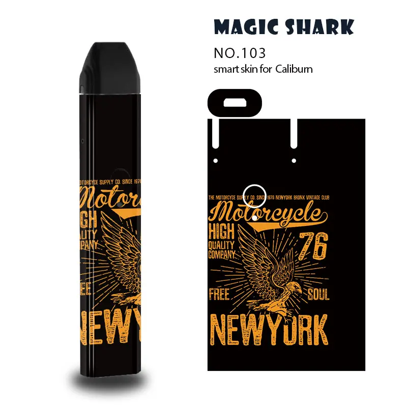 Fashion Motorcycle Music is Fun Tiger Wolf Skull PVC Case Sticker Wrap Film Skin for Uwell Caliburn | Мобильные телефоны и