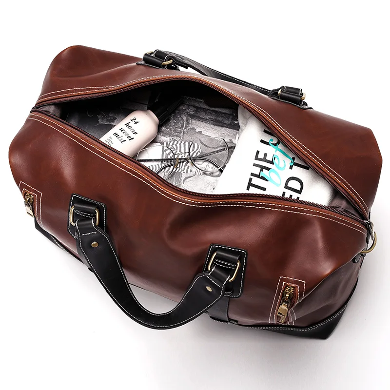 Fashion Men's Travel Bags Luggage Waterproof Suitcase Duffel Bag Big Large Capacity Casual High-Capacity PU Leather Handbag | Багаж и