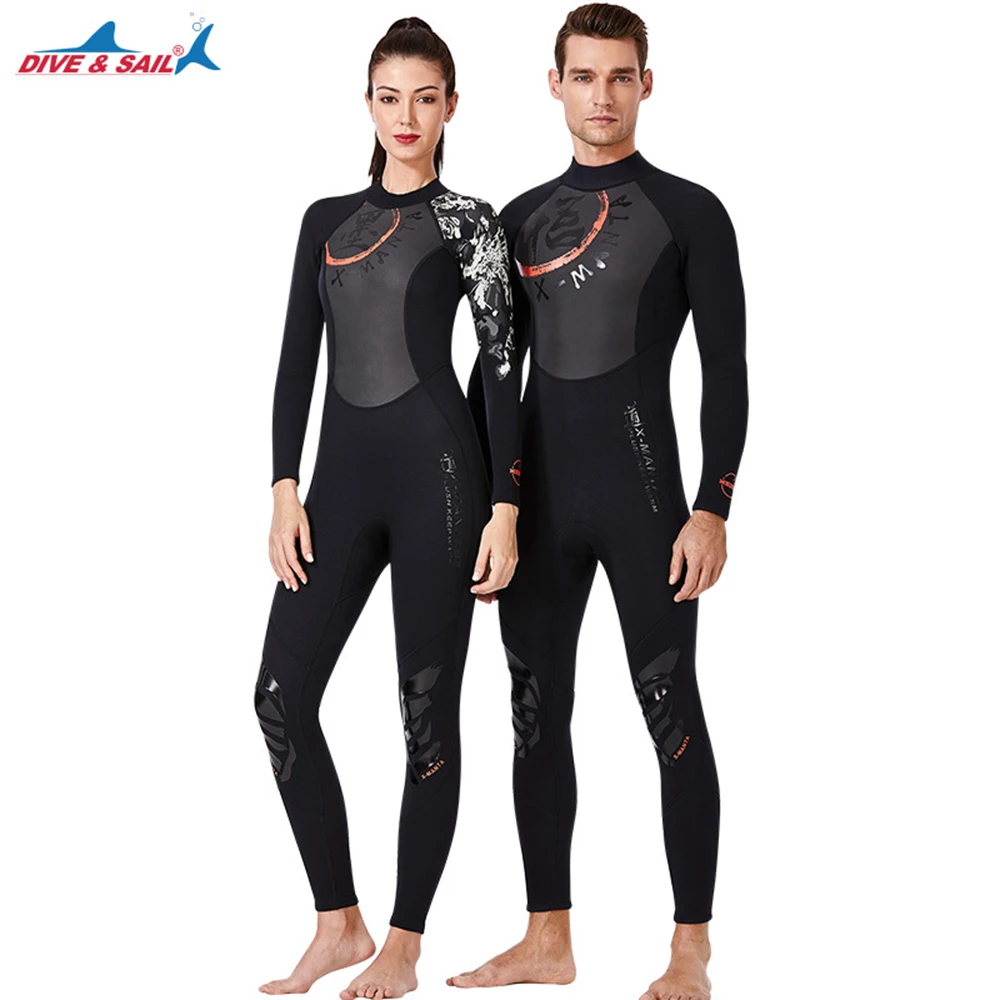 1.5 MM Neoprene Wetsuit Fashion Men's and Women's Long Sleeve Full Body Warm Water Sports Swimming Surfing Scuba Wetsuit