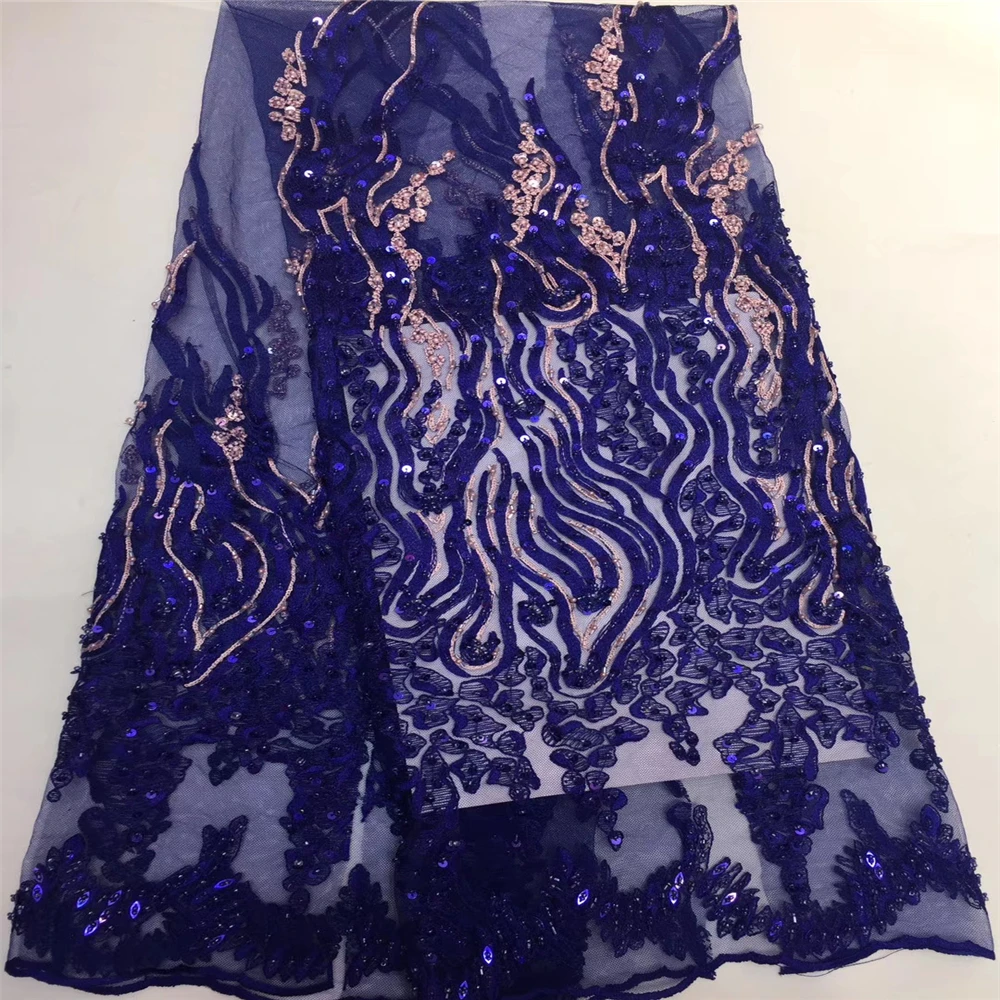 New Style French Nigerian Sequins Mesh Lace African Tulle Sequence Fabric High Quality For Wedding Dress 5 Yards | Дом и сад