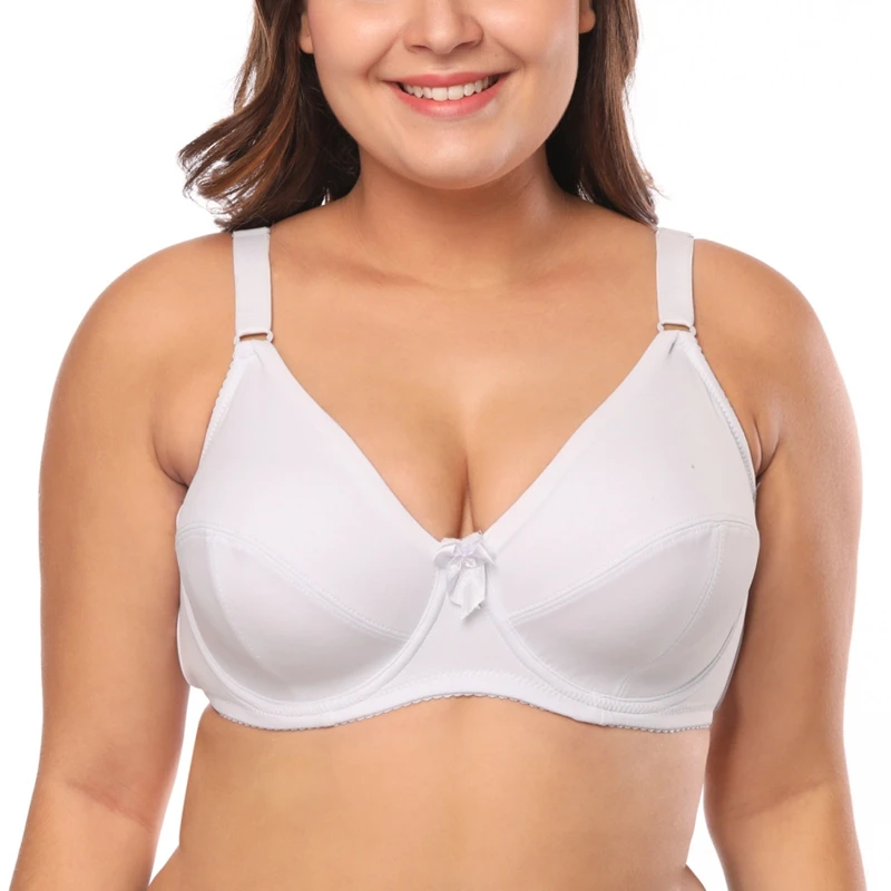 White Beauwear супер большая чашка DDD F DDDD G чашка на косточках Гладкий бюстгальтер ультра тонкий бюстгальтер сексуальное женское нижнее белье размера плюс 42-52 - Цвет: White