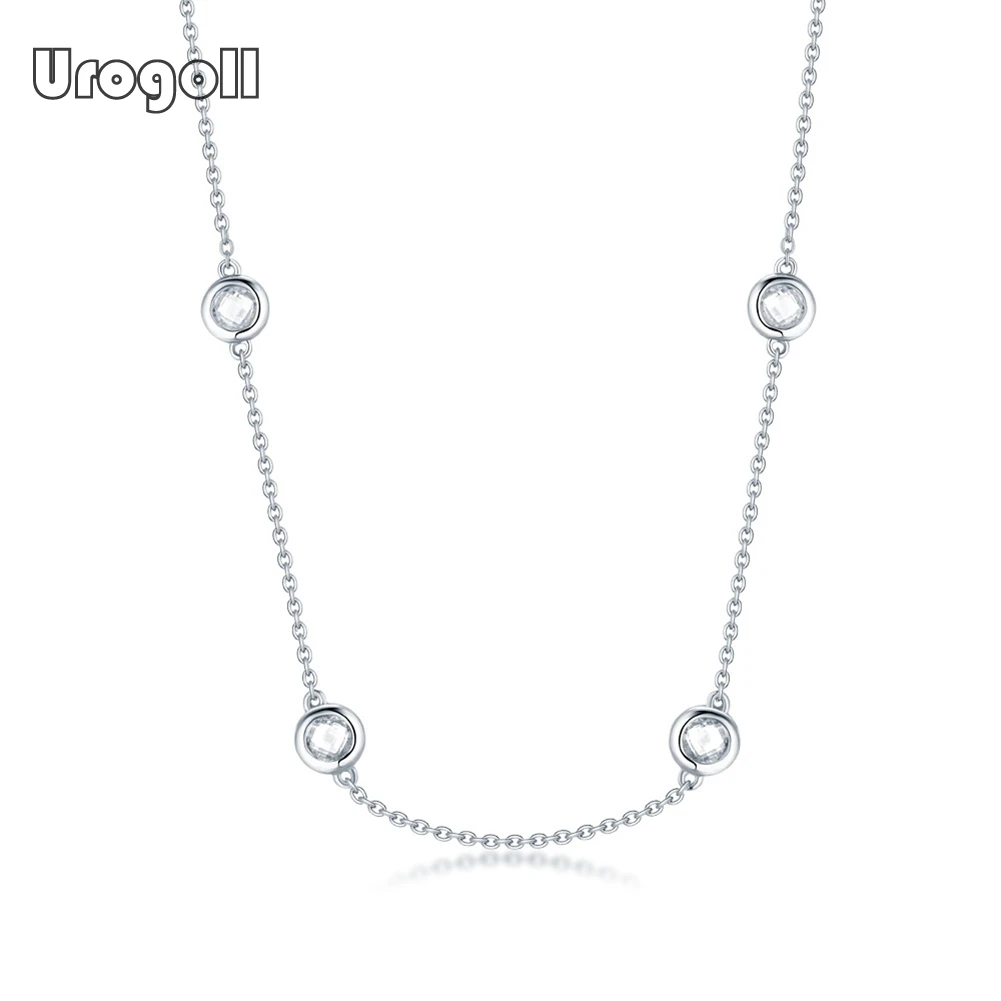 

Fine Jewelry 925 Sterling Silver Chain Necklaces For Women Luxury Wedding Engagement Anniversary Silver 925 Jewelry Gifts