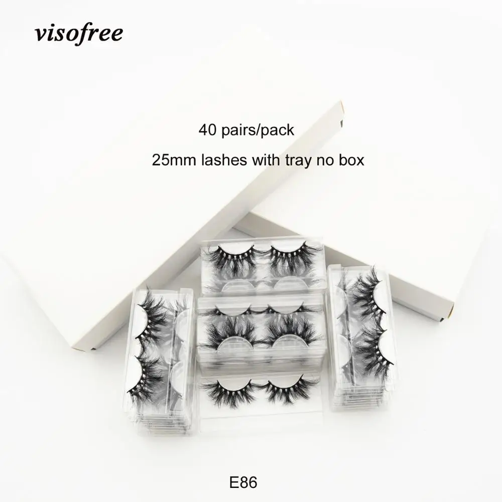 Visofree 40 пар/упак. 25 мм ресницы 3D норковые для наращивания толстые длинные оптом