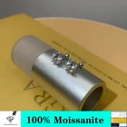 Женские серьги с мусанитом, серебряные серьги с белым золотом, карат, D VVS 18 карат, карат, карат