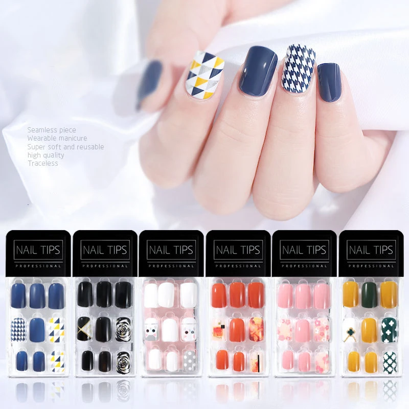 30 шт Искусственные ногти Пресс на накладные лак для ногтей украшения кончиков