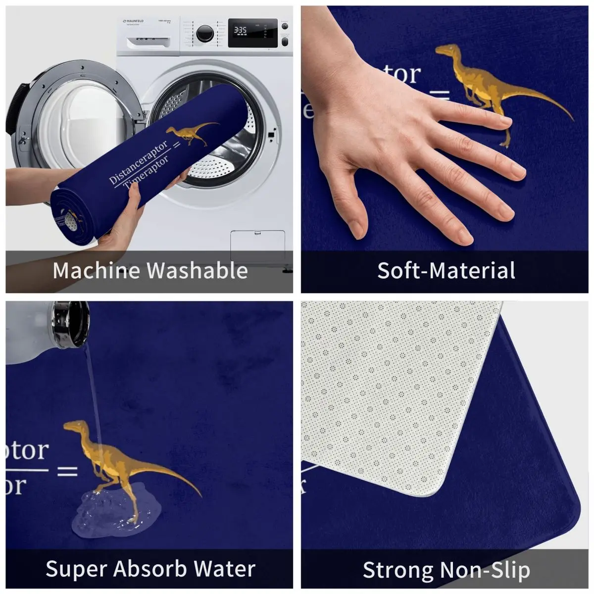 Динозавр скорость формула Придверный коврик из полиэстера нескользящий