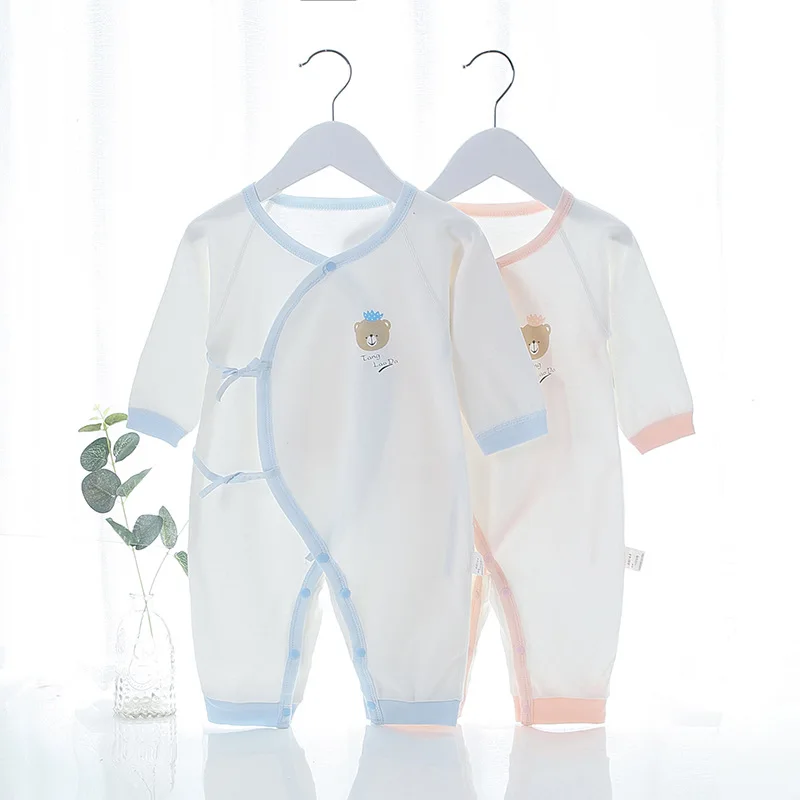 Spring Autumn Newborn Baby Romper Soild Color Clothes Girl Rompers Cotton Jumpsuit Half Sleeve Infant Boys | Детская одежда и