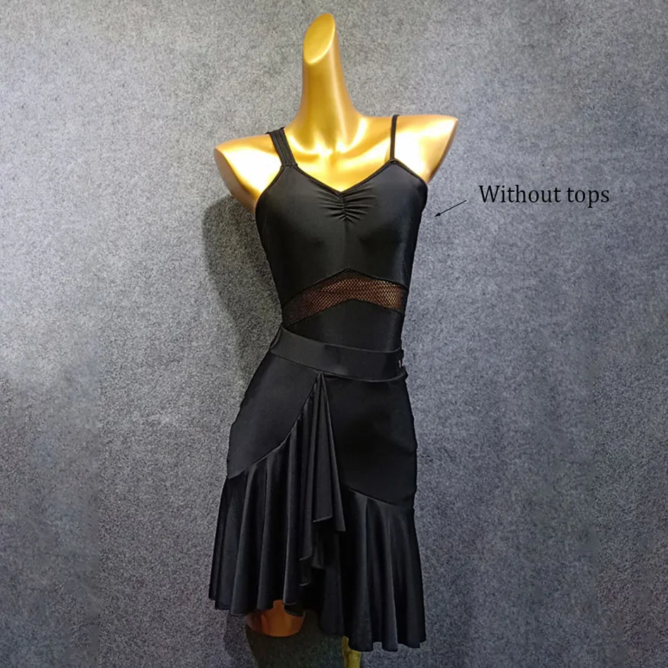 Lotus Design Women Latin Dance Skirt Black Dancing Practise Cloth Samba Tango Chacha Performamnce BY166 | Тематическая одежда и