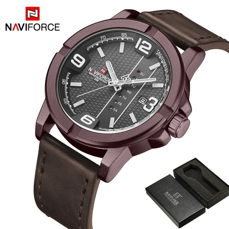 NAVIFORCE мужские наручные часы спортивные военные водонепроницаемые армейские авто