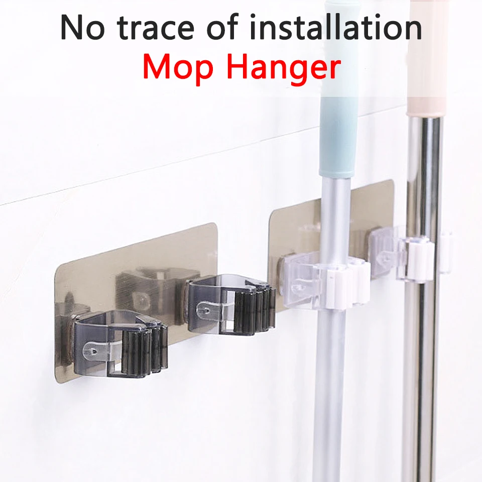 2/4pcs Adhesive Multi-Purpose Hooks Wall Mounted Mop Organizer Holder RackBrush Broom Hanger Hook Kitchen bathroom Strong | Дом и сад