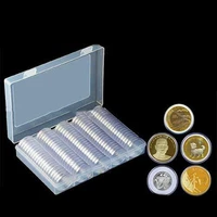 1720252730mm transparent coin protector case collection storage box with 100pcs protective gaskets 100pcs coin capsules