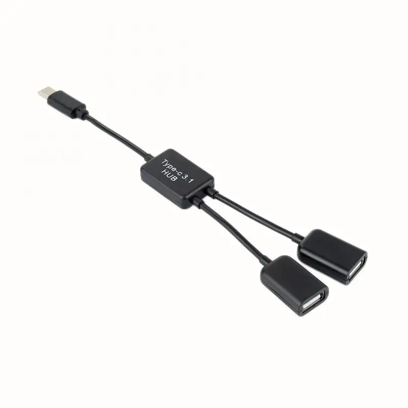 

USB C Type C to Dual Port USB OTG HUB Cable USB C 2 in 1 Splitter Cable Cord Connector Adapter for Tablet Android Mouse Keyboard