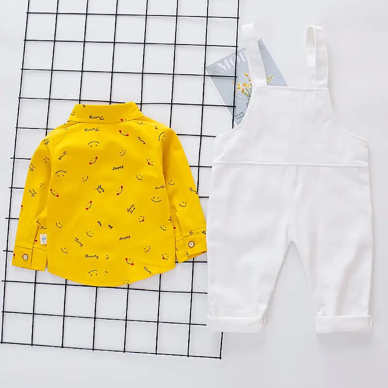 

Children Cotton Clothes Spring Autumn Baby Boy Girls Cartoon Shirts Bib Pants 2Pcs/sets Infant Kids Fashion Toddler Tracksuits