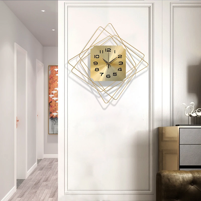 Золотые Большие креативные настенные часы скандинавские декорация современный