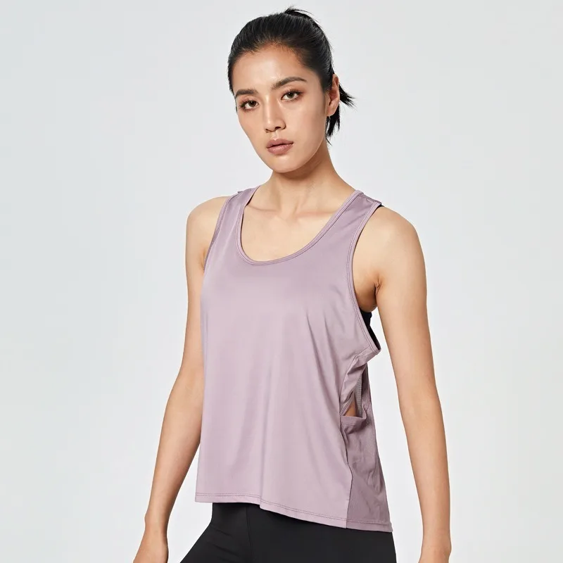 

2020 Women Sports Vest Tanks Top Running Fitness Shirt Gym Sport Sleeveless Yoga Pilates Womens Athletic Shirts