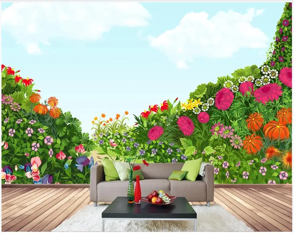 

3d photo wallpaper custom mural Hand painted flowers nature landscape background home decor living room wallpaper for walls 3 d