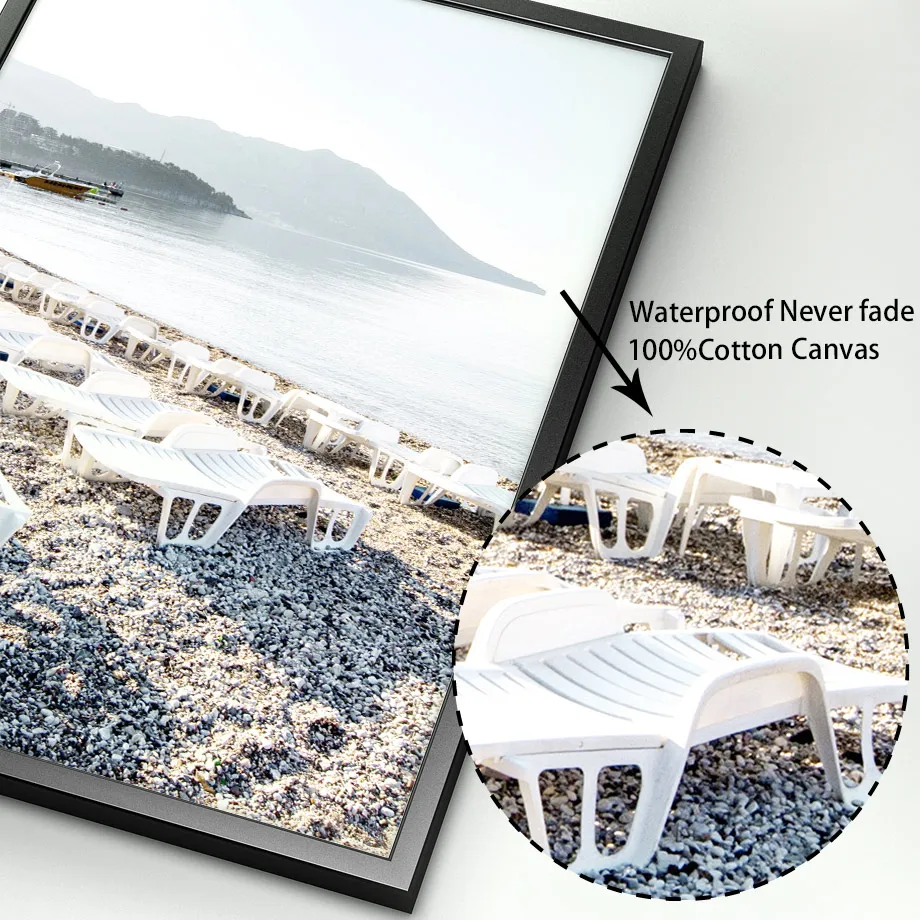 Картина на холсте Стена чайки с морскими звездами мостом ракушками