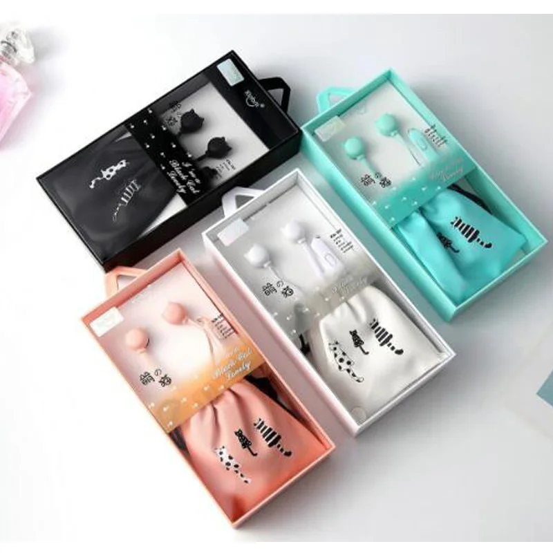 Милые наушники с кошкой 3 5 мм гарнитура микрофоном музыкальная вкладыши для iPhone 6