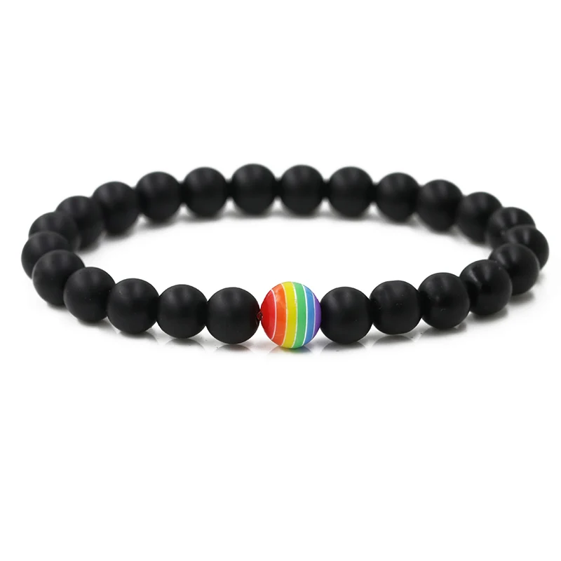 Подарок Peace Gay Pride Stone женские ювелирные изделия Радужный Браслет из бисера для