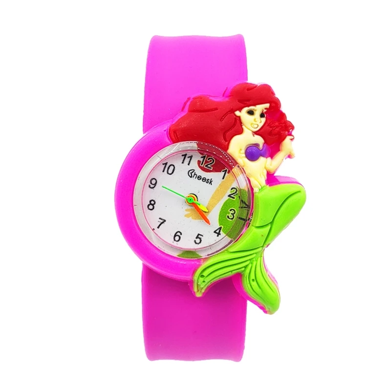 3D часы русалки детские игрушки подарок для девочек Детские Кварцевые простые