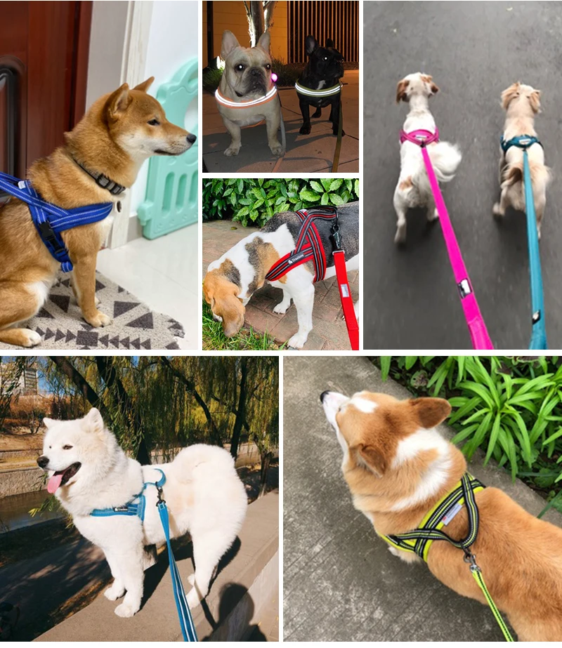 

Truelove Soft Mesh Padded Nylon Dog Harness Vest 3M Reflective Security Dog Collar Easy Put on Pet Harness Vehicle Harnesses