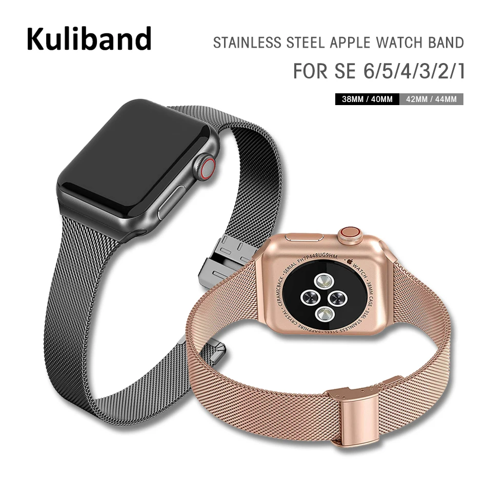 Slim Metal Strap for Apple Watch 7/6/SE/5/4/3/2/1 38mm 40mm 41mm Stainless Steel Watch band for iwatch 6 42mm 44mm 45mm Bracelet