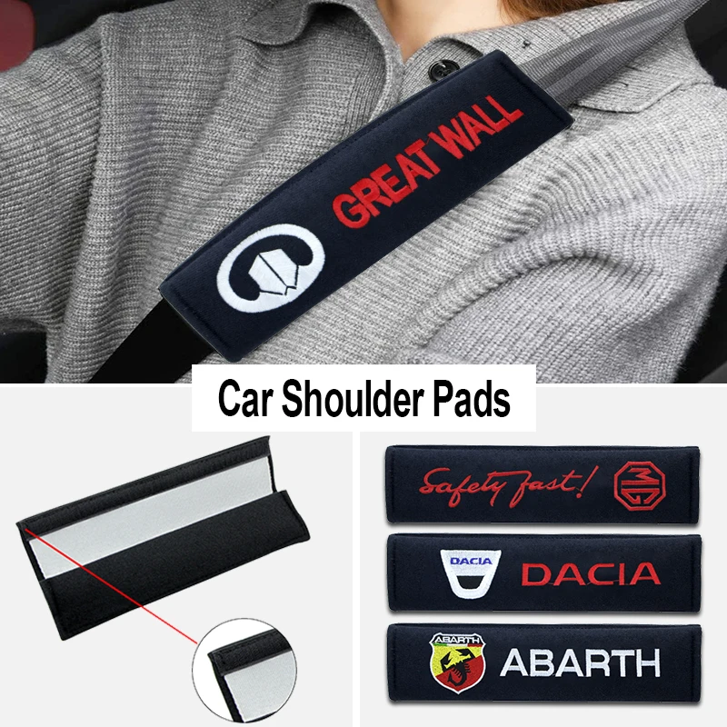 

2pcs Car Badge Logo Cotton Seat Belt Shoulder Protection Pad For MG GT EZS Hevtor MG3 MG5 MG6 MG7 TF ZR ZS ES HS GS morris 3
