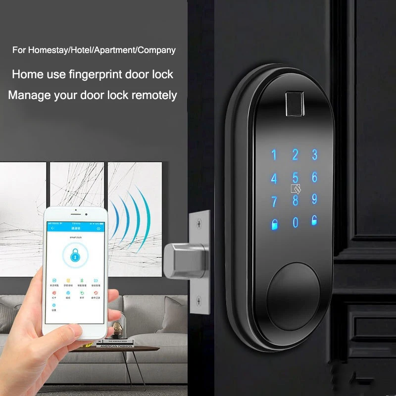 

Electronic Smart Door Lock with TTLock App Security Biometric Fingerprint Intelligent Lock with Password RFID IC Card Lock