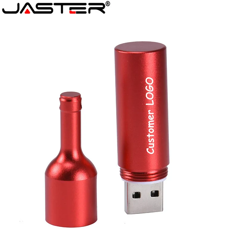 JASTER USB 2 0 популярная металлическая винная бутылка usb 64 ГБ флэш накопитель диск