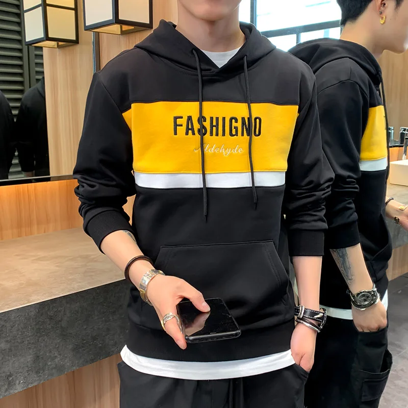 EL BARCO Fashion Cotton Hoodies Men Spring Soft Black Male Sweatshirt Hip Hop Print Hooded Tops Coat White Green Jacket Shirts (art.: 3a383cd7f07) - 3a383cd7f07