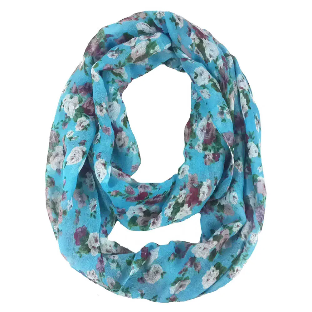 Модный цветочный принт бесконечный петлевой шарф женские подарочные аксессуары